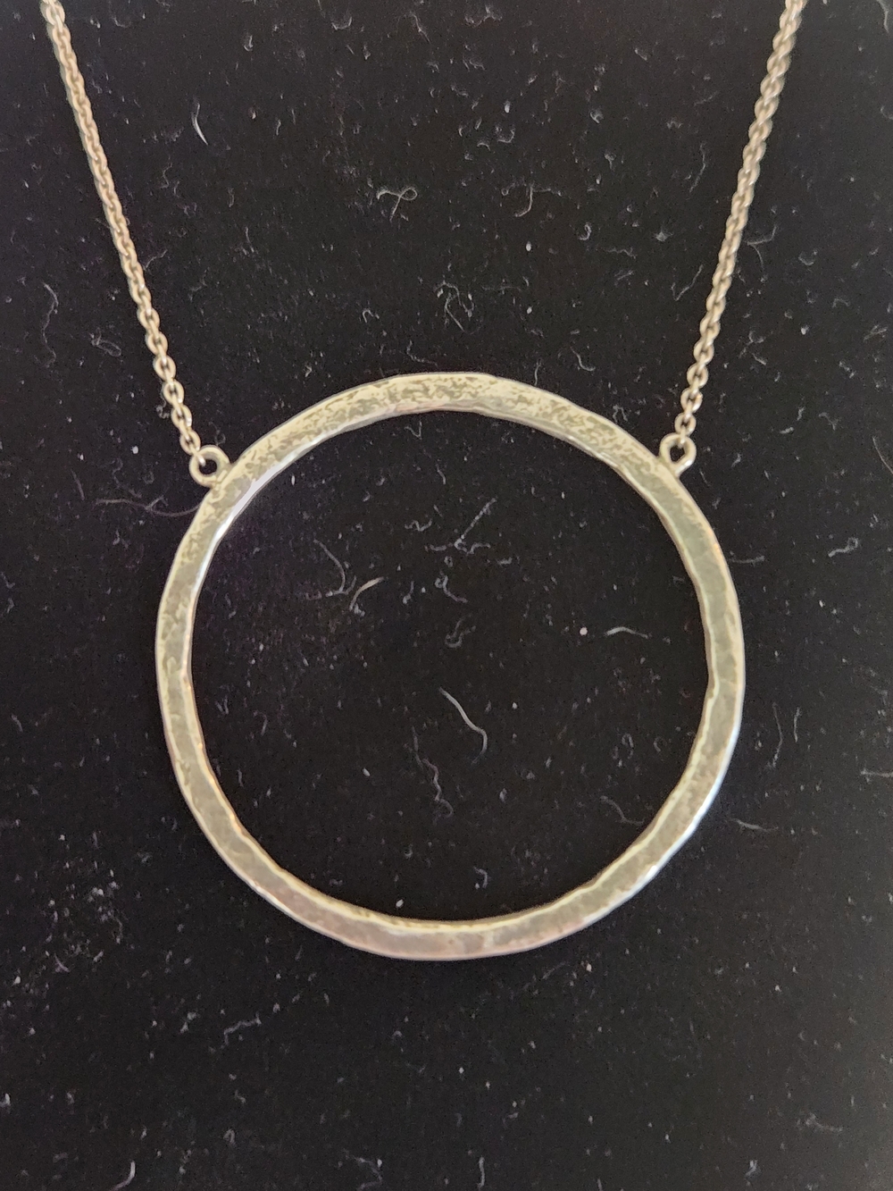 Silpada Duomo Hammered Circle Pendant Necklace In Sterling Silver
